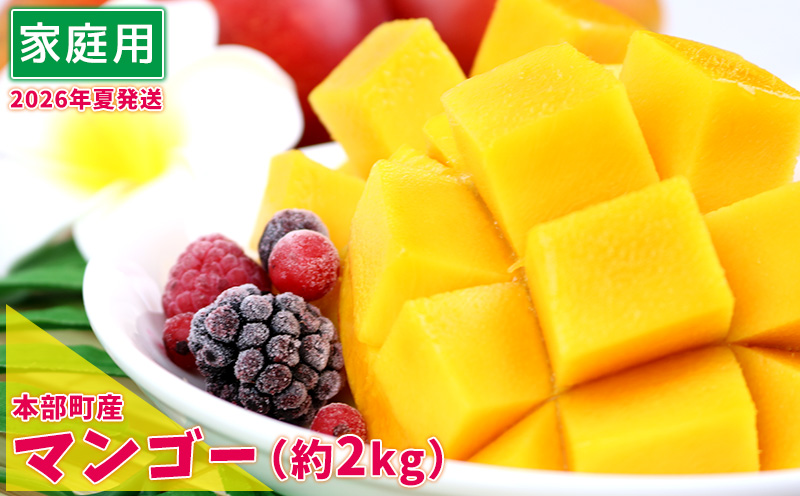 【2026年夏発送】もとぶ町産マンゴー（家庭用）約2kg詰め フルーツ 果物 期間限定 数量限定 先行予約 南国 プレゼント お土産 おみやげ ギフト くだもの 沖縄 おきなわ 青果 デザート おすすめ 人気 冷蔵 夏 スイーツ