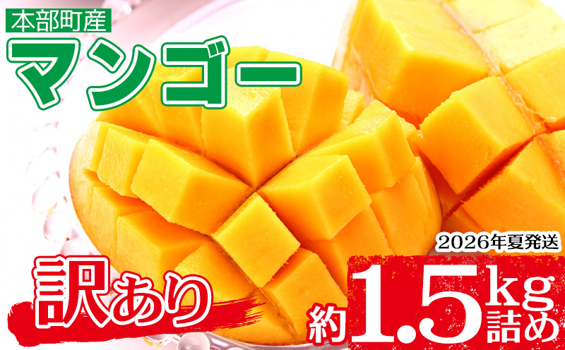 【2026年夏発送】もとぶ町産マンゴー（訳あり）約1.5kg詰め 先行予約 数量限定 期間限定 果物 フルーツ 南国 プレゼント お土産 おみやげ ギフト おすすめ 沖縄 おきなわ 青果 デザート くだもの 人気 冷蔵 夏 スイーツ