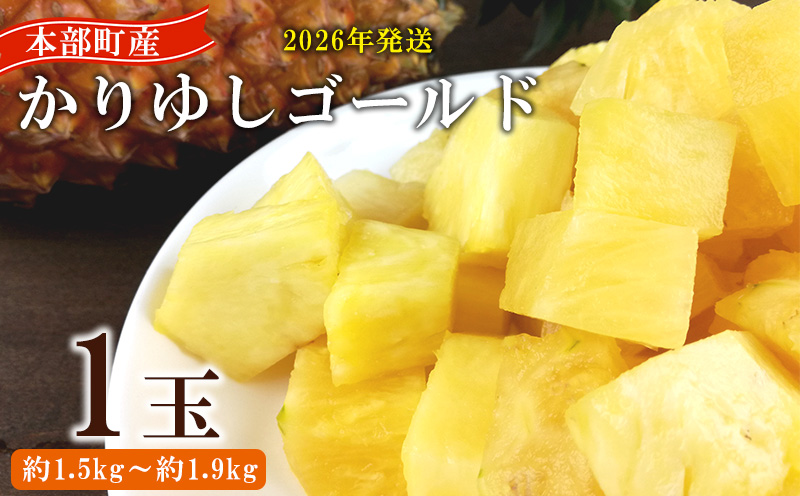【2026年発送】先行予約 かりゆしゴールド 1玉（約1.5kg～1.9kg） パイナップル スナックパイン デザート フルーツ 家族 子供 果物 取り寄せ 旬 おすすめ ギフト 人気 家庭用 贈答用 母の日 期間限定 パイン 沖縄 ジューシー 南国