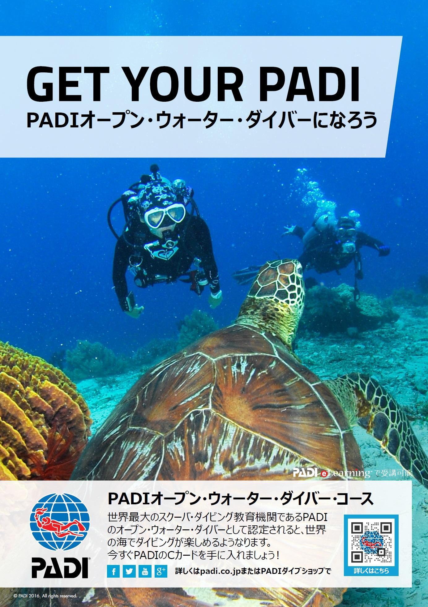 チケット PADIダイビング講習 ｜ 入門OWDコース（2日間eラーニング）2名【恩納村ラグーン】