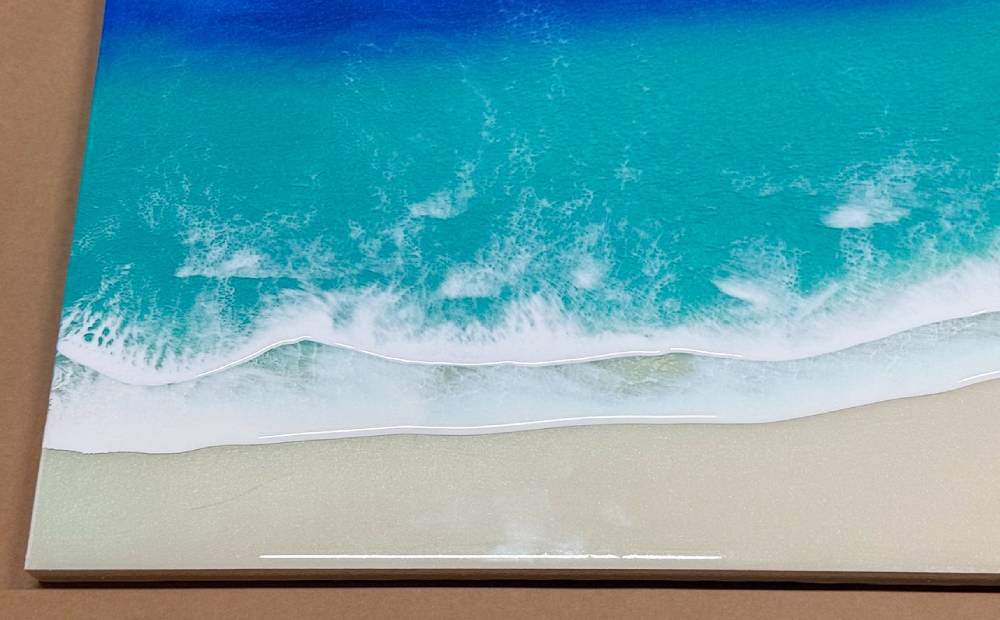 レジン波アートA3サイズ波2本【レジン海アート】A3-02 ｜JALふるさと