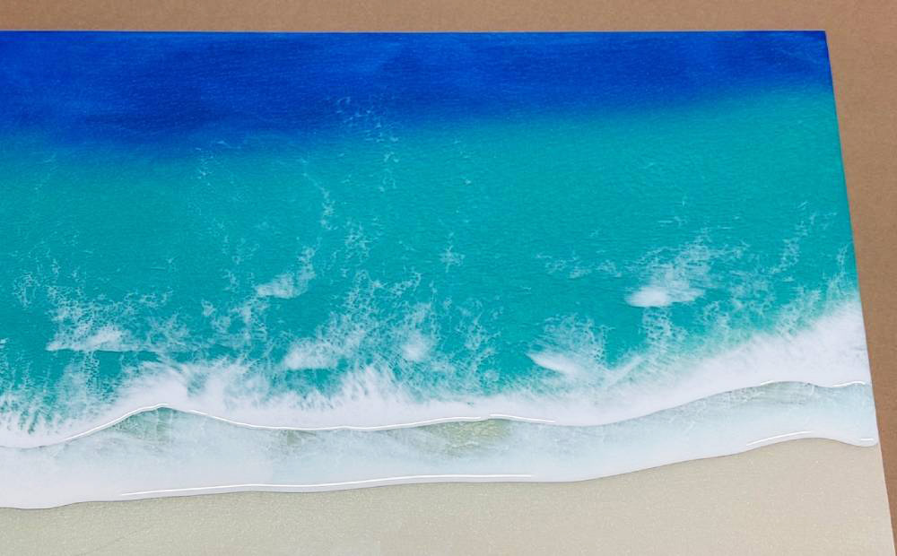 レジン波アートA3サイズ波2本【レジン海アート】A3-02 ｜JALふるさと