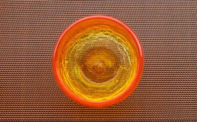 『現代の名工』宮国次男作　琉球ガラス＜グラス5個セット＞オレンジ