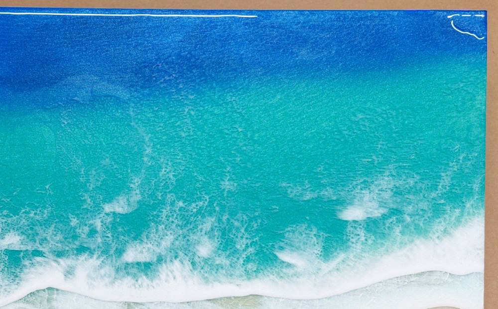 レジン波アートA4サイズ波2本【レジン海アート】A4-02 