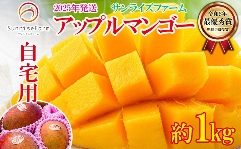 【2025年発送】サンライズファームのマンゴー 約１kg ご自宅用 アーウィン 果物 甘い 夏 濃厚 ギフト Mango ランキング 完熟 お気に入り 収穫 人気 甘味 フルーツ 沖縄県 国産 食品 デザート 産地直送 送料無料