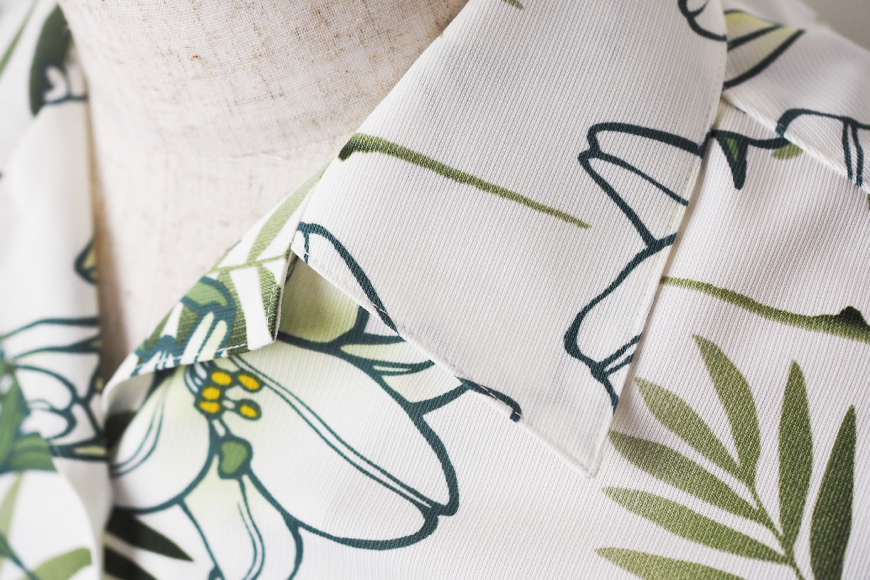 シャツ 沖縄 かりゆしウェア 伊江村オリジナル レディース ユリ柄 M [ミュージアム 沖縄県 伊江村 ie47bde230001] アロハシャツ ハワイアンシャツ