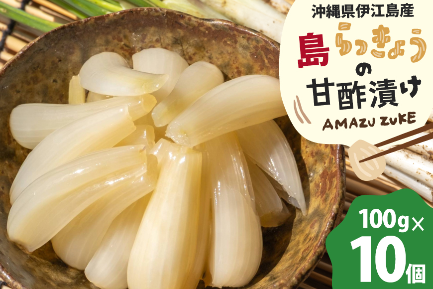 らっきょう 島らっきょうの甘酢漬け 100g 10個 [NOGUS 沖縄県 伊江村 ie47bde420001] 島らっきょう 甘酢漬け