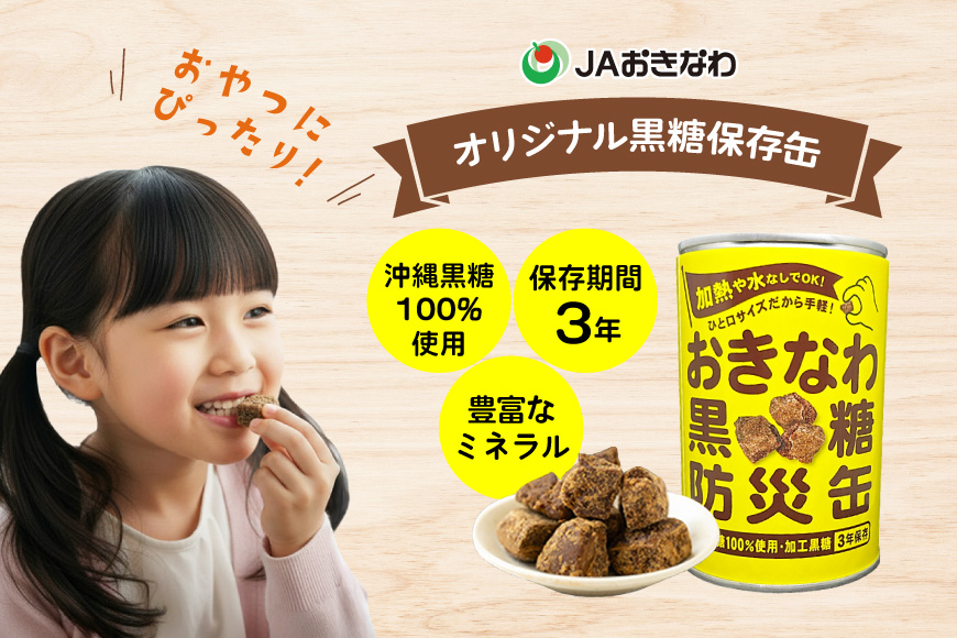 黒糖 おきなわ黒糖 防災缶 3缶 セット [沖縄ビエント 沖縄県 伊江村 ie47bix880000] 黒砂糖 沖縄 お菓子 おやつ防災 防災食 非常食 常備 常備食 災害 ローリングストック