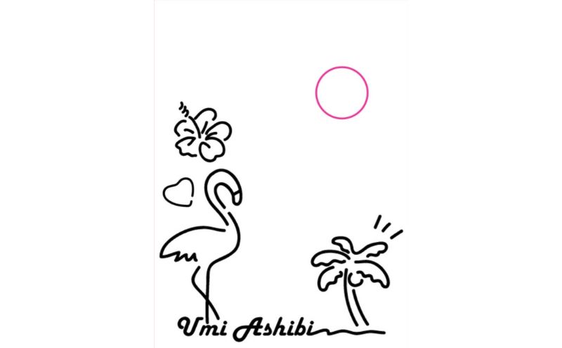 【三線工房まちだ屋】サンレレ海遊びSanleleUmiAshibi＜ピンク・フラミンゴ＞