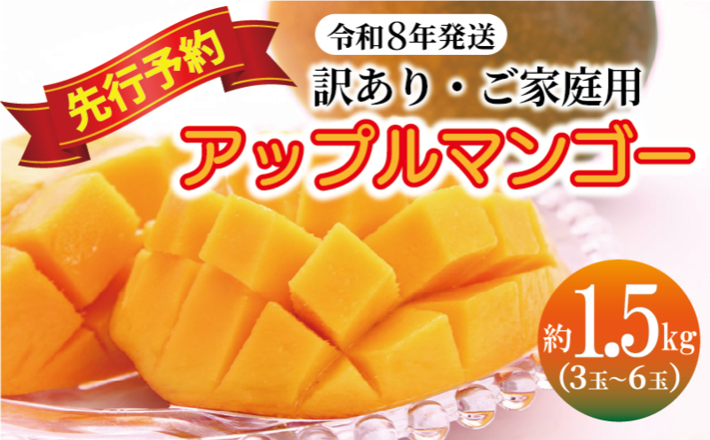 期間限定予約【訳あり・ご自宅用】アップルマンゴー（約1.5kg）【2026年発送】