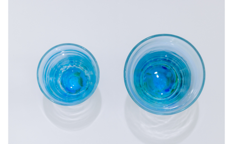 【RYUKYU GLASS WORKS 海風】オキナワオーシャン　ハイボールグラス 〇 沖縄 読谷村 スリム 琉球ガラス 青い海 蒼 碧 藍 ブルー コバルトブルー 人気 キレイ プレゼントに ギフトに サワー 手作り 地場産品 オススメ 伝統工芸品