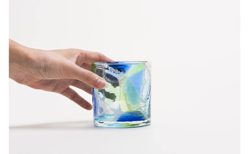 【RYUKYU GLASS WORKS 海風】ロックグラス「海想」