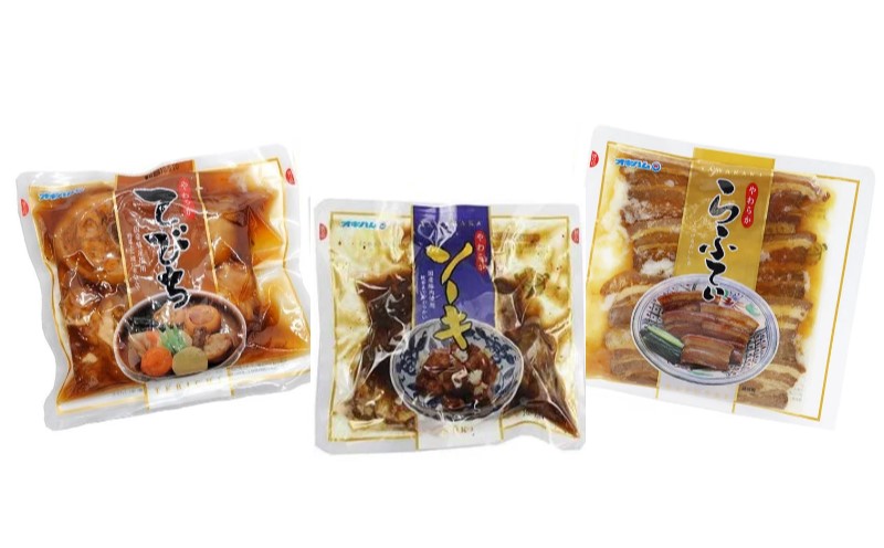 【オキハム】やわらか琉球料理セット（常温） 〇 おかず 家庭の味 お夜食 ちょっと飯 甘辛 お肉料理 煮付け おつまみ 常温保存 お手軽 下宿生のおとも