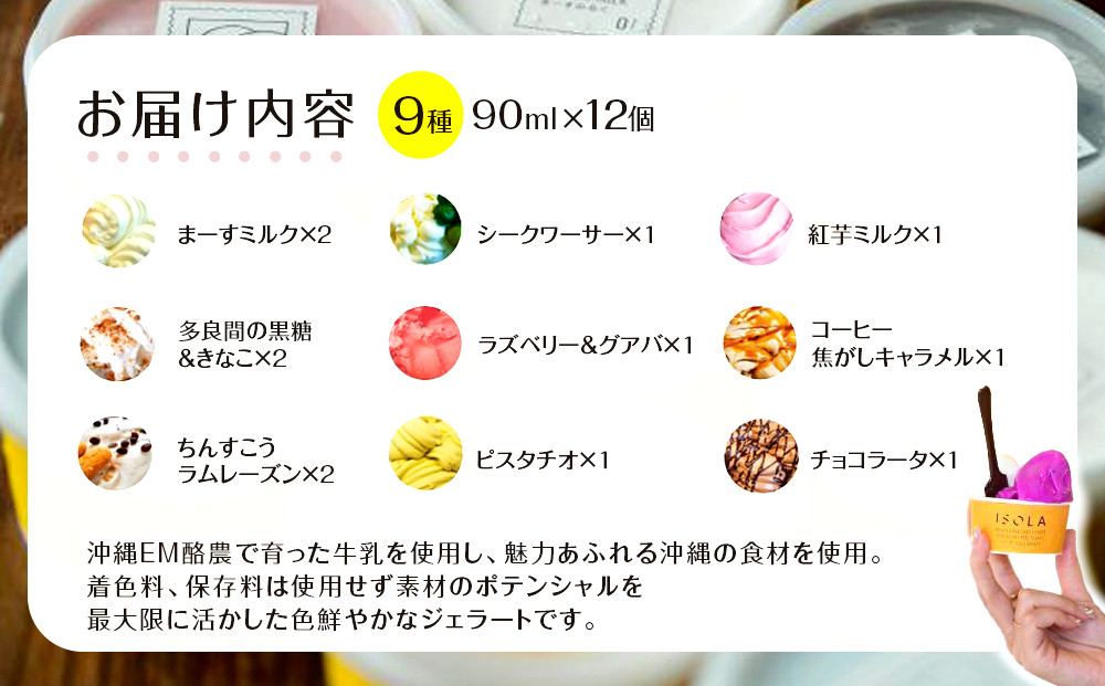 沖縄　こころおどる　ジェラート12個セット