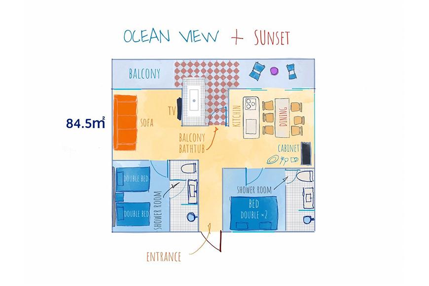 【ふるさと納税】◆BLUE STEAK WONDER CHATAN◆エグゼクティブ・ペントハウス　3泊朝食付 ご宿泊券（1～4名様）