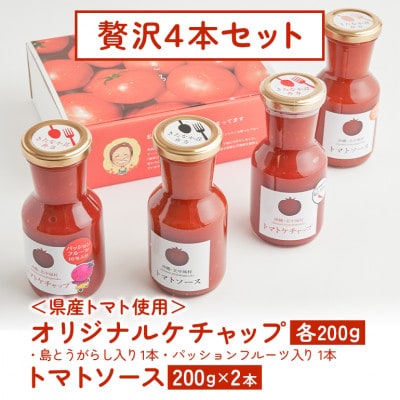 【きたなかそう】県産トマト使用 オリジナルケチャップ2種+トマトソースセット2本 贅沢4本セット【1239252】