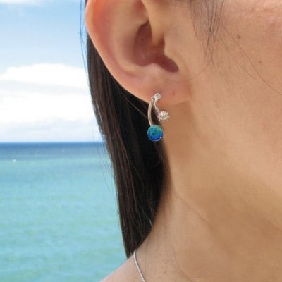 長七屋のケラマブルーピアス　pi11-1　証明書付き　シルバー【配送不可地域：離島・北海道・東北・関東・信越、北陸・東海・近畿・中国・四国・九州】【1725061】