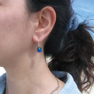 長七屋のケラマブルーピアス pi07-1 販売証明書付き シルバー【1359773】