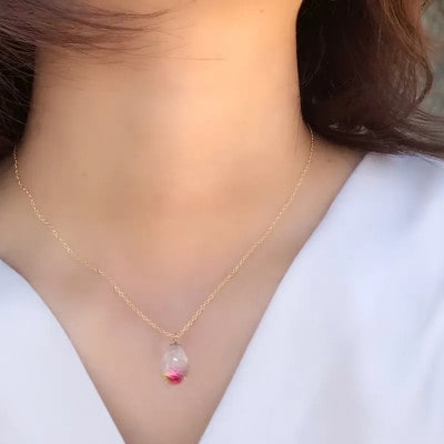 長七屋の月桃ネックレス　14KGF　M(BOX付)【GeーGFーnec13ー3】証明書付【1711492】