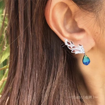 長七屋のケラマブルーピアス　GT-E-06_R　証明書付き　シルバー【配送不可地域：離島・北海道・東北・関東・信越、北陸・東海・近畿・中国・四国・九州】【1725069】