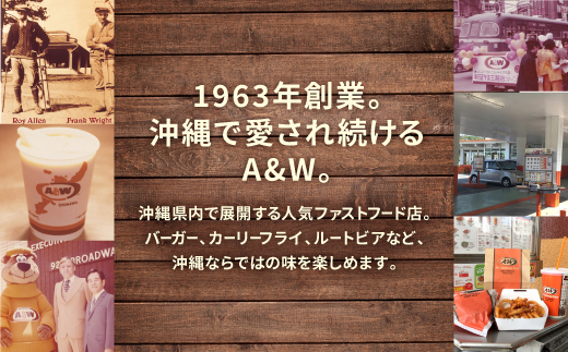 【沖縄本島全店舗で利用可能】A&W沖縄 お食事券9,000円分【1726098】
