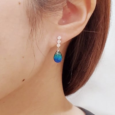 長七屋のケラマブルーピアス　pi12-3　証明書付き　シルバー【配送不可地域：離島・北海道・東北・関東・信越、北陸・東海・近畿・中国・四国・九州】【1725064】