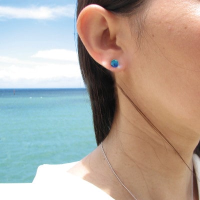 長七屋のケラマブルーピアス pi06-1 販売証明書付き シルバー【1357532】