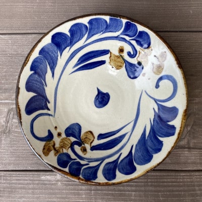 やちむん 唐草紋様(染付)青 3点セット〈小皿・皿・茶碗〉【1506548】