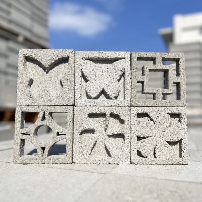 【沖縄伝統工芸】花ブロック ミニ6個セット(約10cm/職人手作り)【1650677】