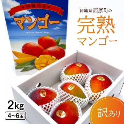 【2025年6月〜7月頃の発送・訳あり】西原町の完熟マンゴー2kg【配送不可地域：離島】【1489417】