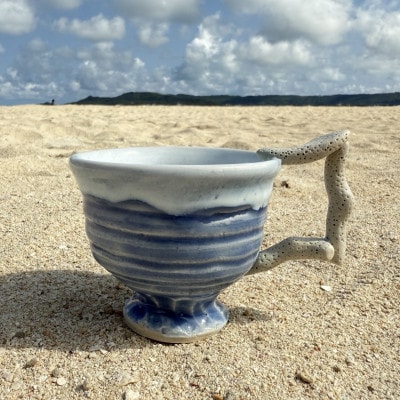 やちむん 枝さんごカップ 青【1494656】