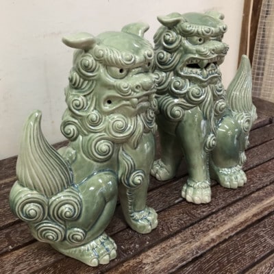 手作りシーサー緑釉【1396714】