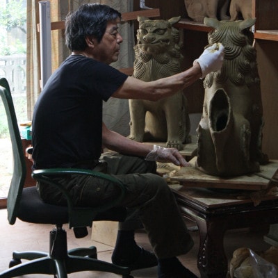 海結(うみゆい)シーサー 作 新垣信一[2体1組]【1591020】