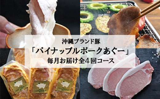 【毎月定期便】4ヵ月定期便!パイナップル ポーク あぐー 満腹セット全4回【配送不可地域：離島】【4009592】