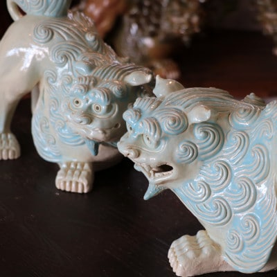 海結(うみゆい)シーサー 作 新垣信一[2体1組]【1591020】