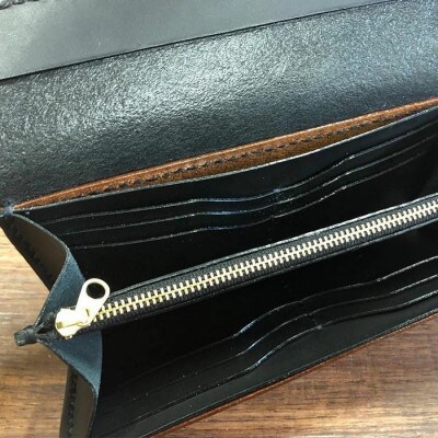 三つ折り長財布(ブラウン×ブラック)【1388596】