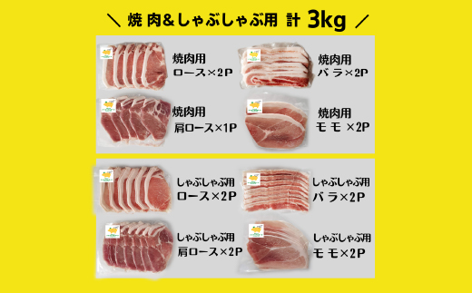 パイナップル ポーク まんぷくセット[ ロース・バラ・肩ロース・モモ ] 焼肉 & しゃぶしゃぶ【配送不可地域：離島】【1386182】