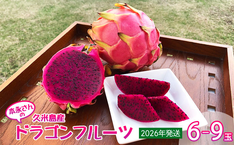 【2026年発送】本永さんの久米島産ドラゴンフルーツ 赤6～9玉（2.3kg以上） ドラゴンフルーツ 果物 果実 フルーツ サボテン ビタミンC カリウム 食物繊維 美容 健康 美肌効果 便秘解消 疲労回復 スムージー サラダ ヨーグルト ゼリー 南国 沖縄 久米島