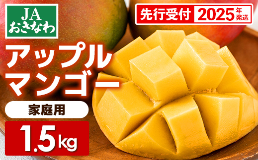 【先行受付】【2025年発送】JAおきなわの産直アップルマンゴー約1.5kg【ご家庭用・白箱】