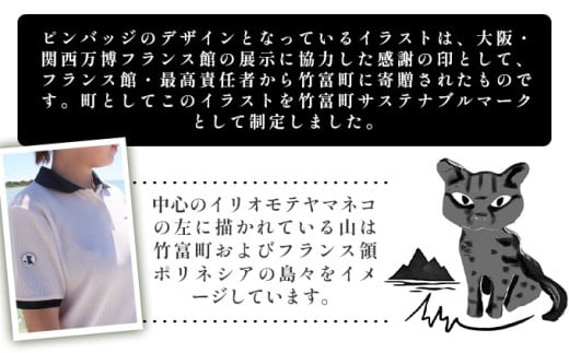 竹富町公式サステナブルマークピンバッジ【ブルー】（マグネットタイプ）｜大阪・関西万博フランス館イリオモテヤマネコ像