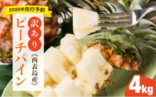 ＜訳あり！＞2026年 先行予約 大きさ不揃い お得！箱にいっぱいピーチパイン4kgセット