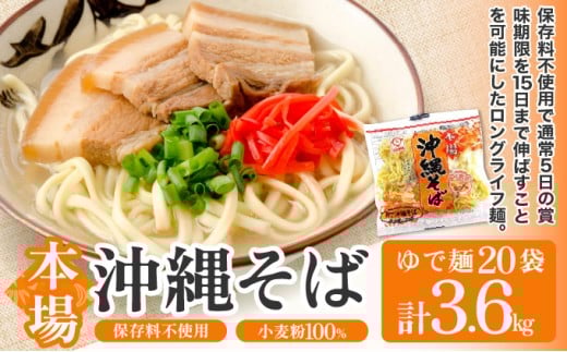 サン食品 沖縄そば(ロング麺) ゆで麺 1食(180g) 20パック