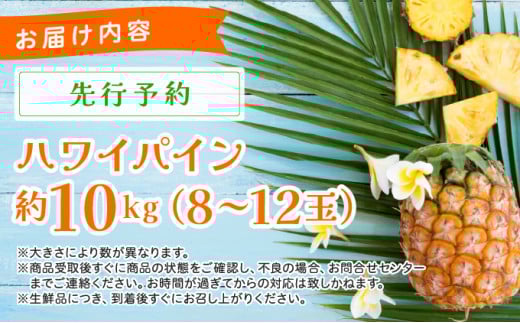 《2026年先行予約》ハワイパイン約10kg 【お届け：2026年6月中旬～7月下旬】【農園ファイミール 完熟 果物 フルーツ パイン パイナップル】