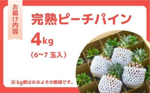 ☆新感覚の味わい☆桃のような芳醇な香りのする　『西表島産完熟ピーチパイン』 約4kg（6～7個入）