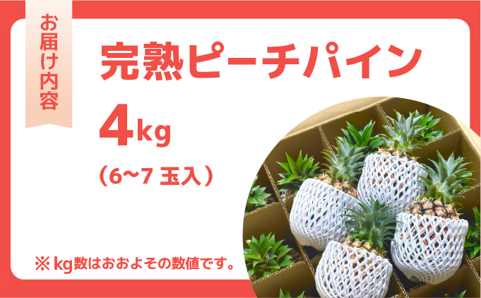 ☆新感覚の味わい☆桃のような芳醇な香りのする　『西表島産完熟ピーチパイン』 約4kg（6〜7個入）
