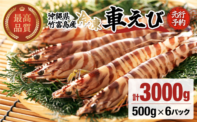 先行予約 車えび 3kg 竹富島産 冷凍車えび