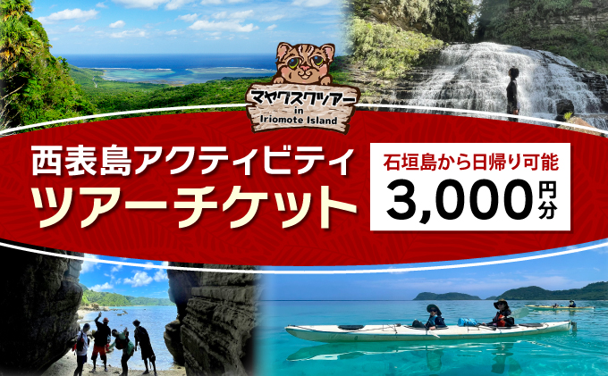 旅行券 沖縄 チケット 西表島 アクティビティ ツアーチケット 3,000円 旅行クーポン 旅行 体験 観光 クーポン