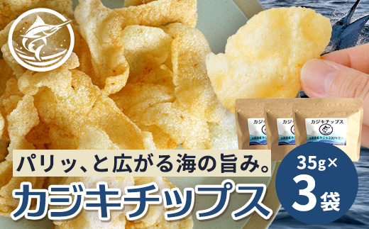 与那国島産 カジキ100%使用 カジキチップス （35g×3袋） NE-1 │ 沖縄県 与那国町 与那国島 おやつ スナック カジキ 揚げ菓子 セット 贈答 ギフト