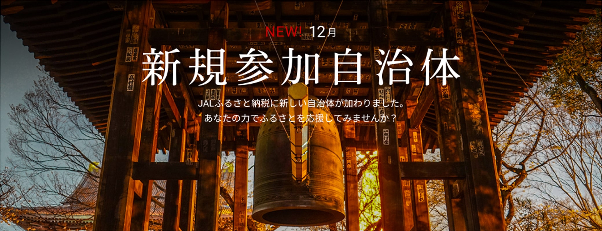 新規参加自治体　JALふるさと納税に新しい自治体が加わりました。あなたの力でふるさとを応援してみませんか？