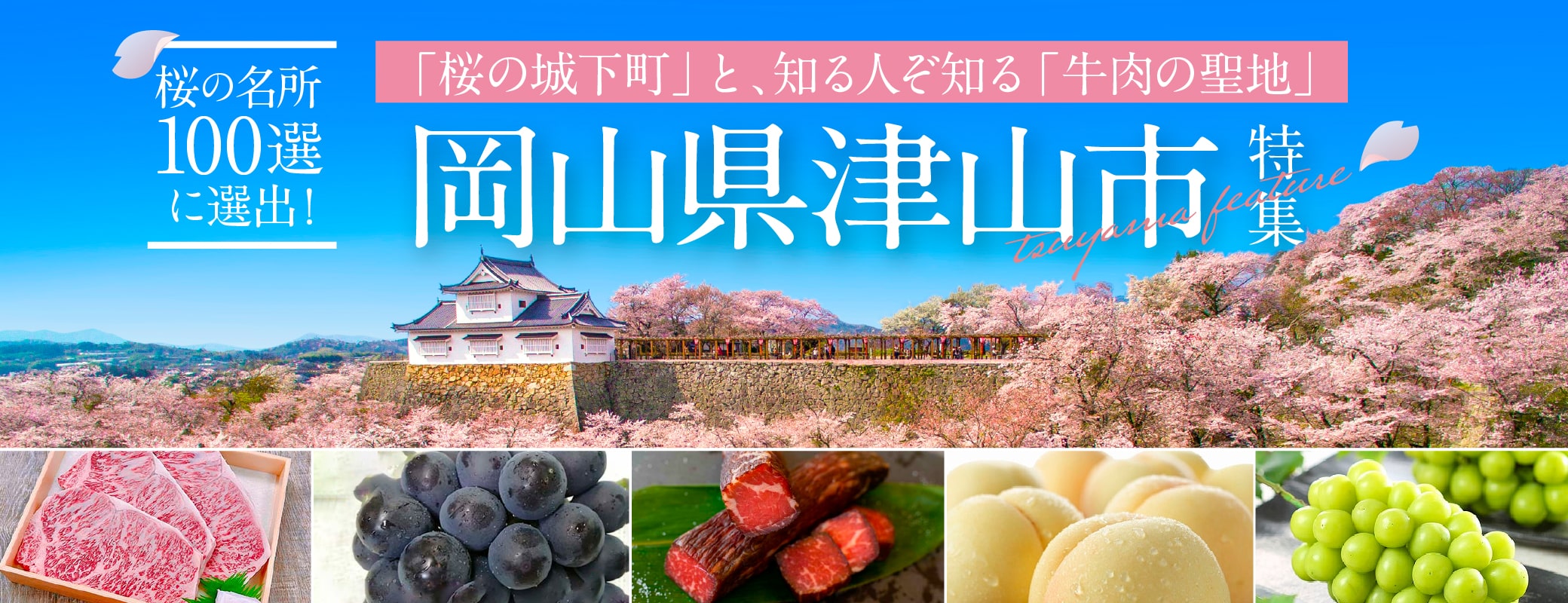 桜の名所100選にも選出！「桜の城下町」と、知る人ぞ知る「牛肉の聖地」岡山県津山市特集